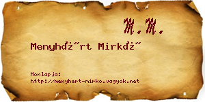Menyhért Mirkó névjegykártya